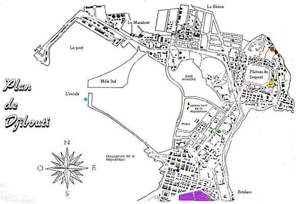 Plan du centre de la ville de Djibouti
